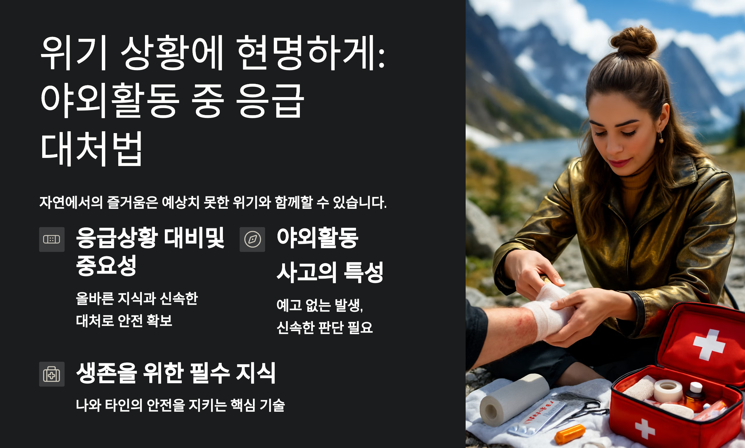 위기 상황에 현명하게: 야외활동 중 응급 대처법