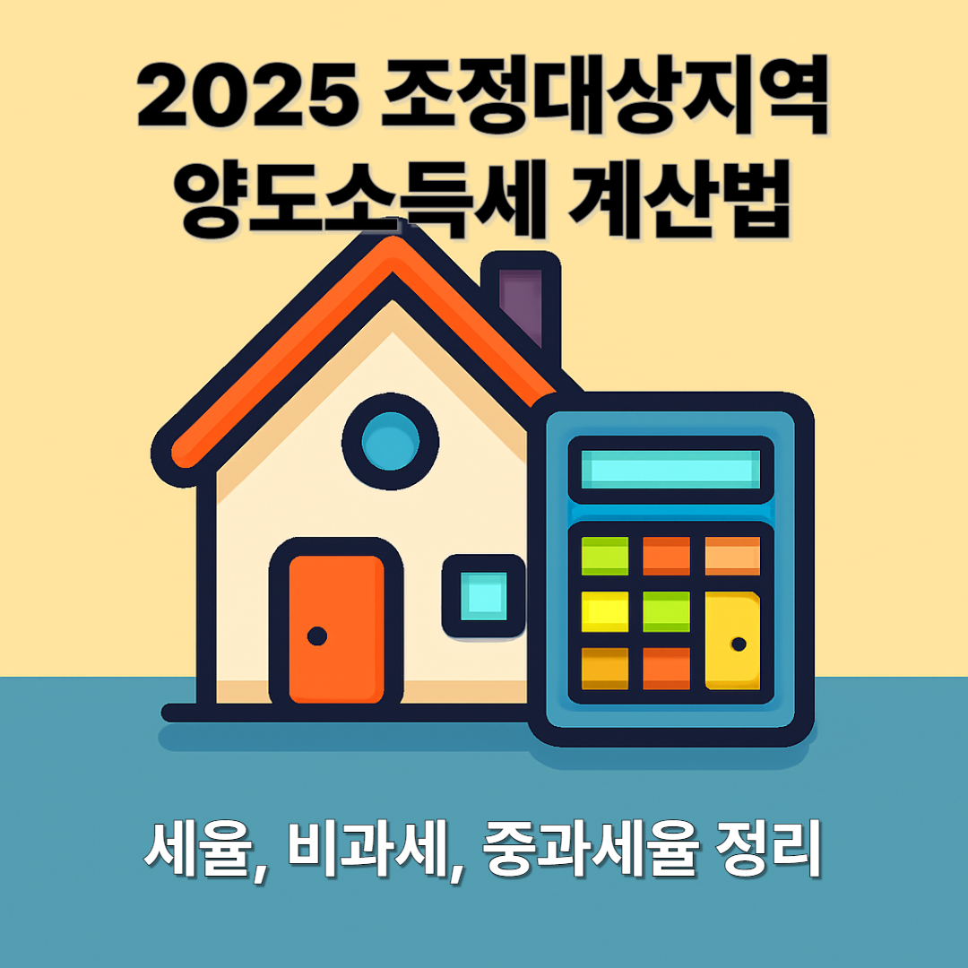 2025 조정대상지역 양도소득세 계산법
