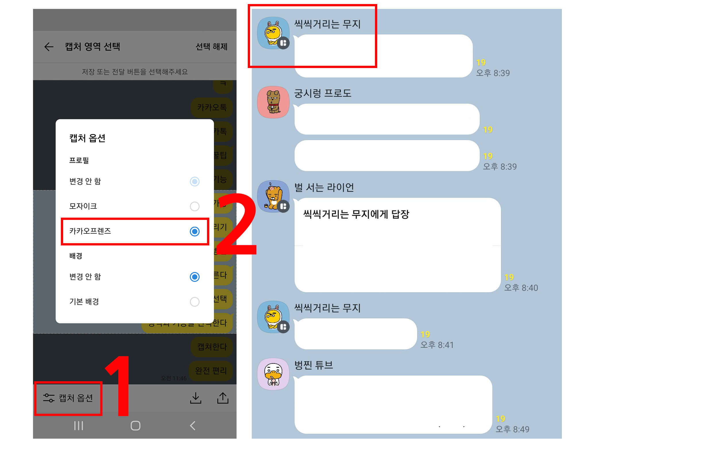 카카오톡 익명으로 캡처하기