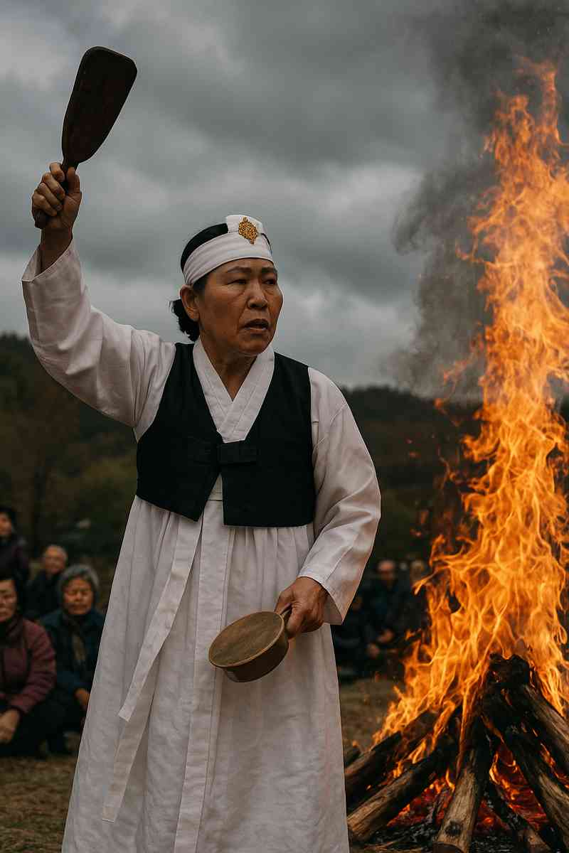 자연의 분노를 담은 굿 음악의 천둥과 불꽃