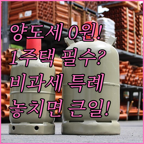 양도소득세 1세대 1주택 비과세 필수..