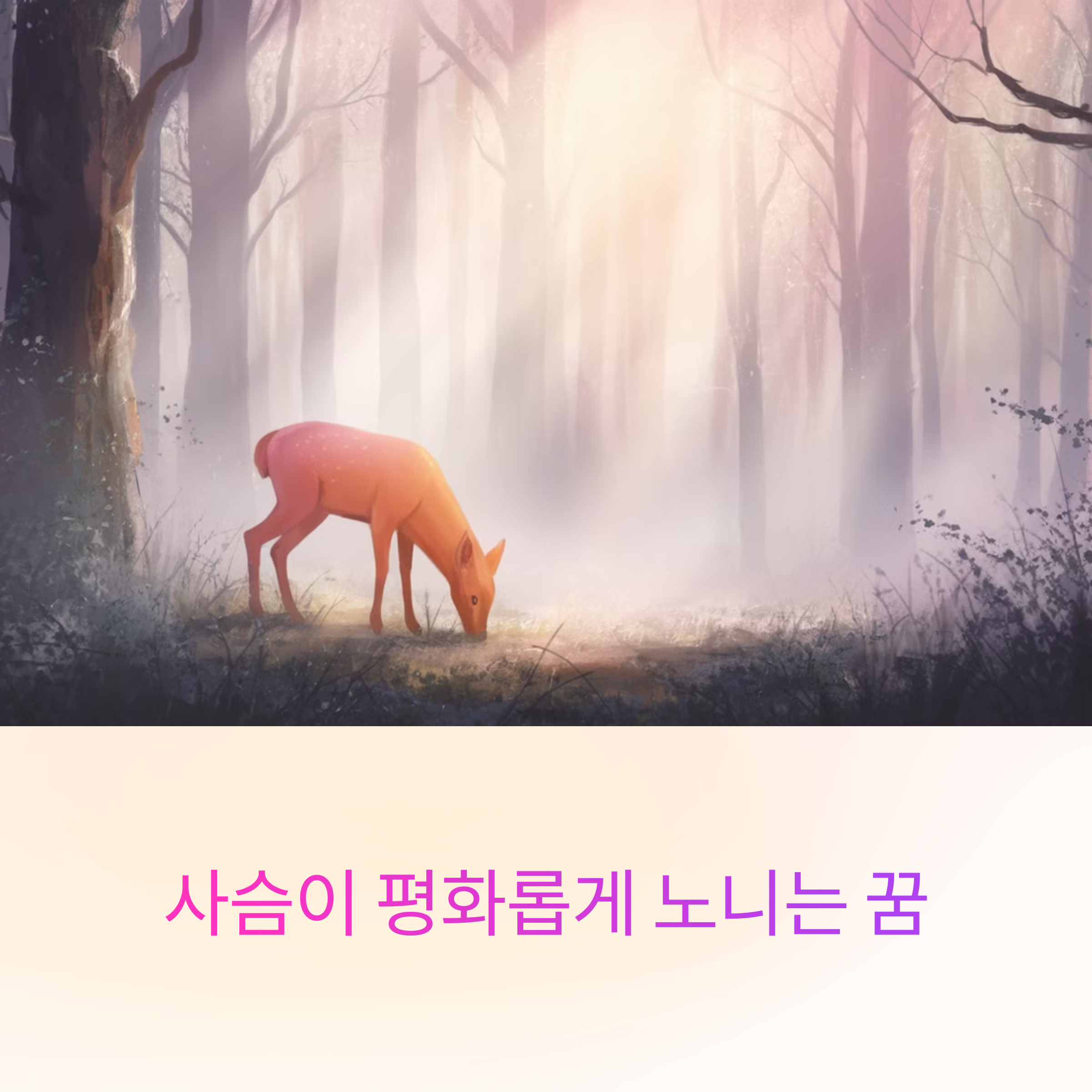 사슴이 평화롭게 노니는 꿈