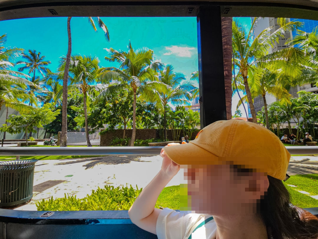 하와이 핑크 트롤리 창가자리