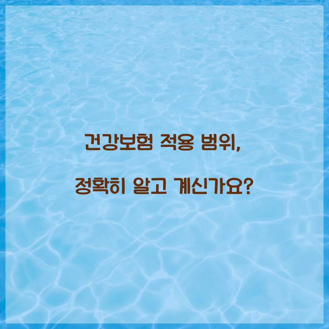 건강보험 적용 범위