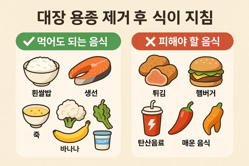 대장 용종 제거 후 식사