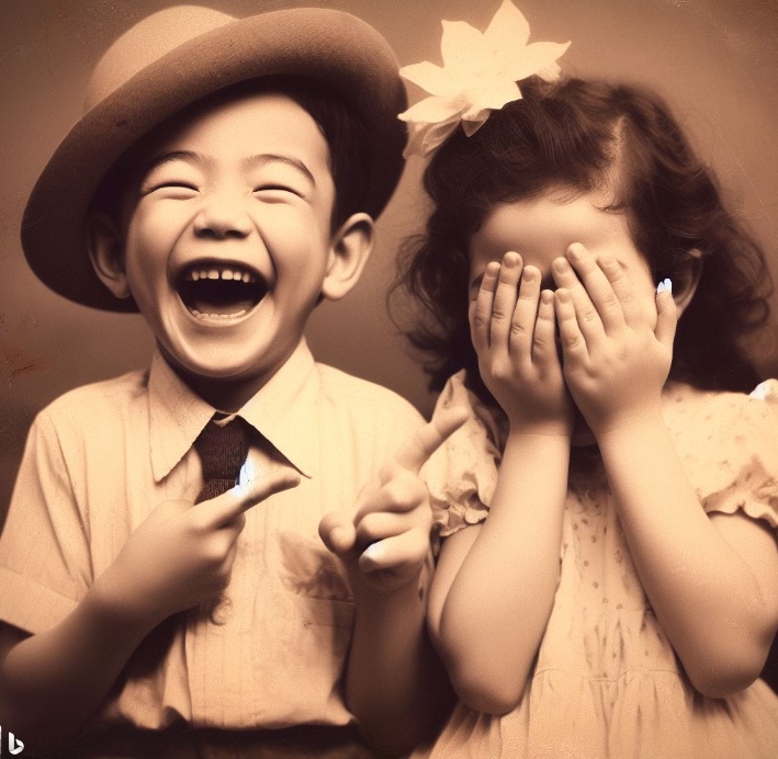 여동생을 놀리는 오빠의 모습