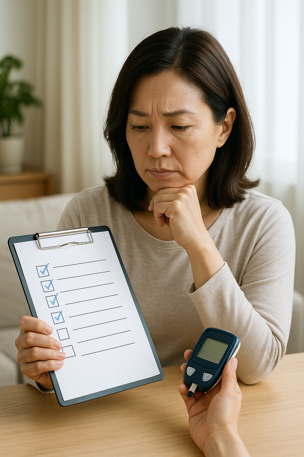 당뇨병 자가진단 체크리스트 (초기증상, 혈당 변화, 가족력) 관련 사진