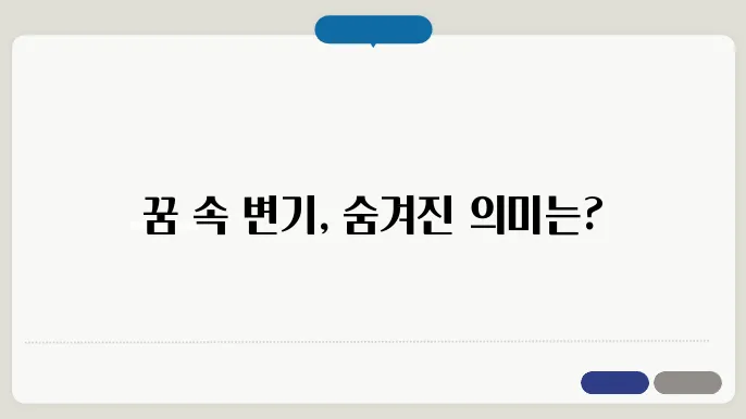 화장실 변기 꿈해몽