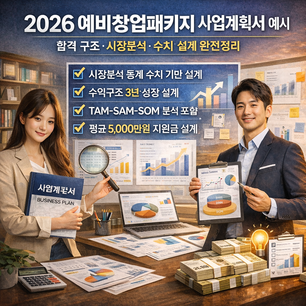 2026 예비창업패키지 사업계획서 예시 합격 구조 시장분석 수치 설계 완전정리