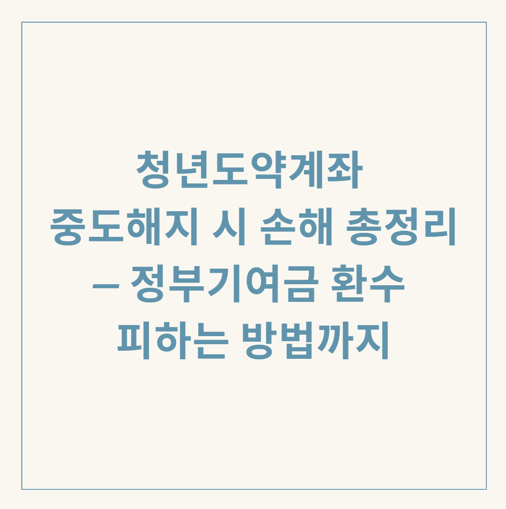 청년도약계좌 중도해지 관련 이미지