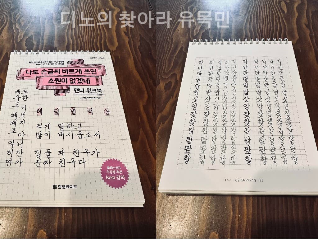 하루 한 권, 한 줄 글씨 교정