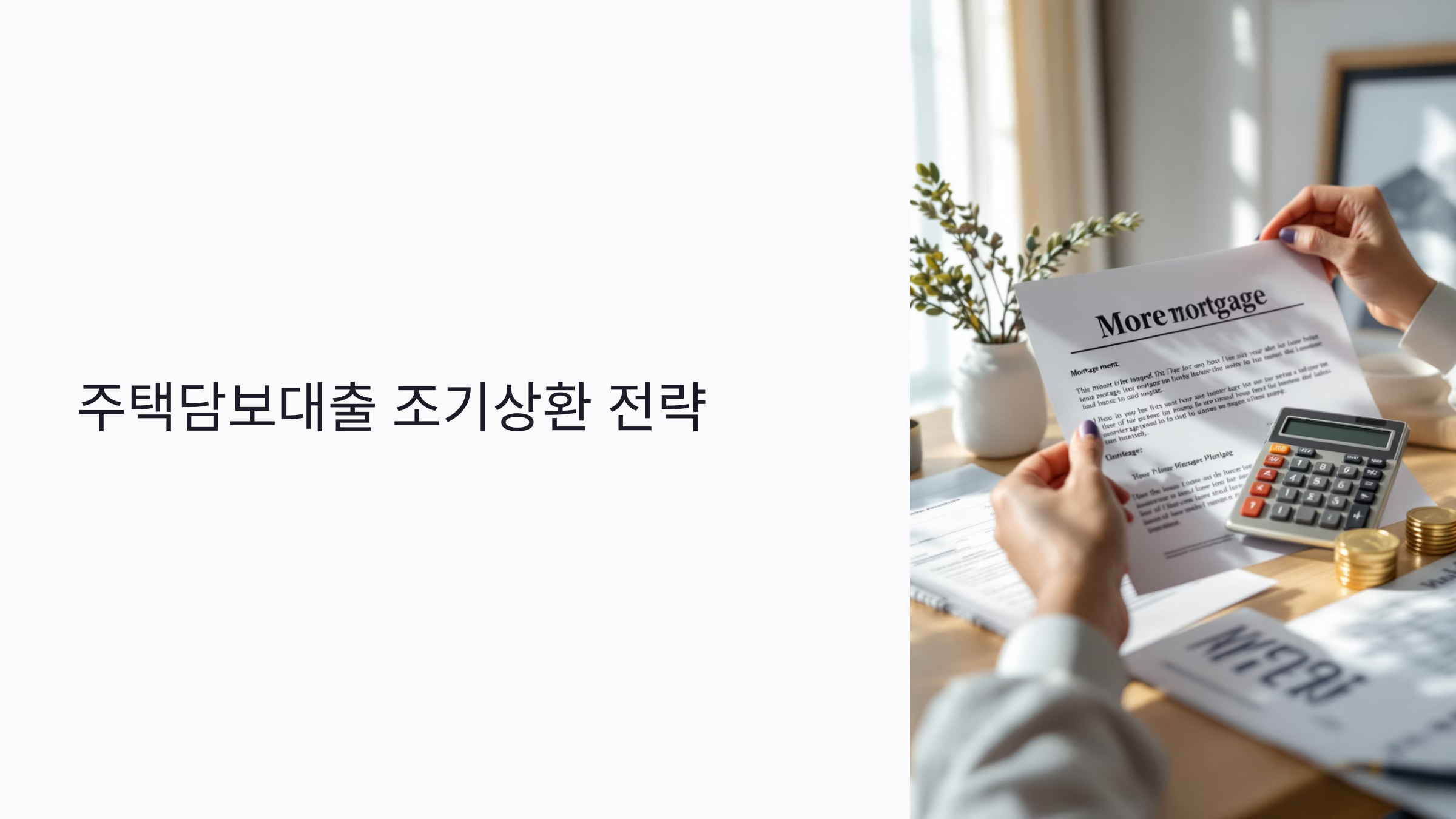 주택담보대출 조기상환 언제가 유리할까? 이자 줄이는 타이밍과 전략 총정리
