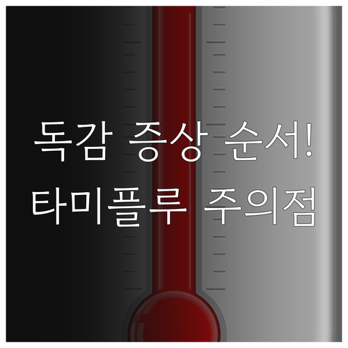 A형 독감 증상 순서와 타미플루 복용..