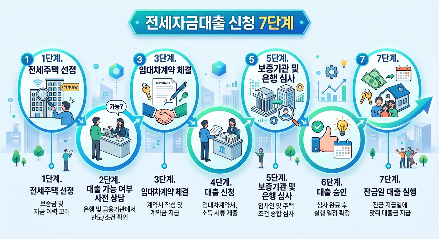 전세자금대출 신청 절차는 어떻게 진행될까?