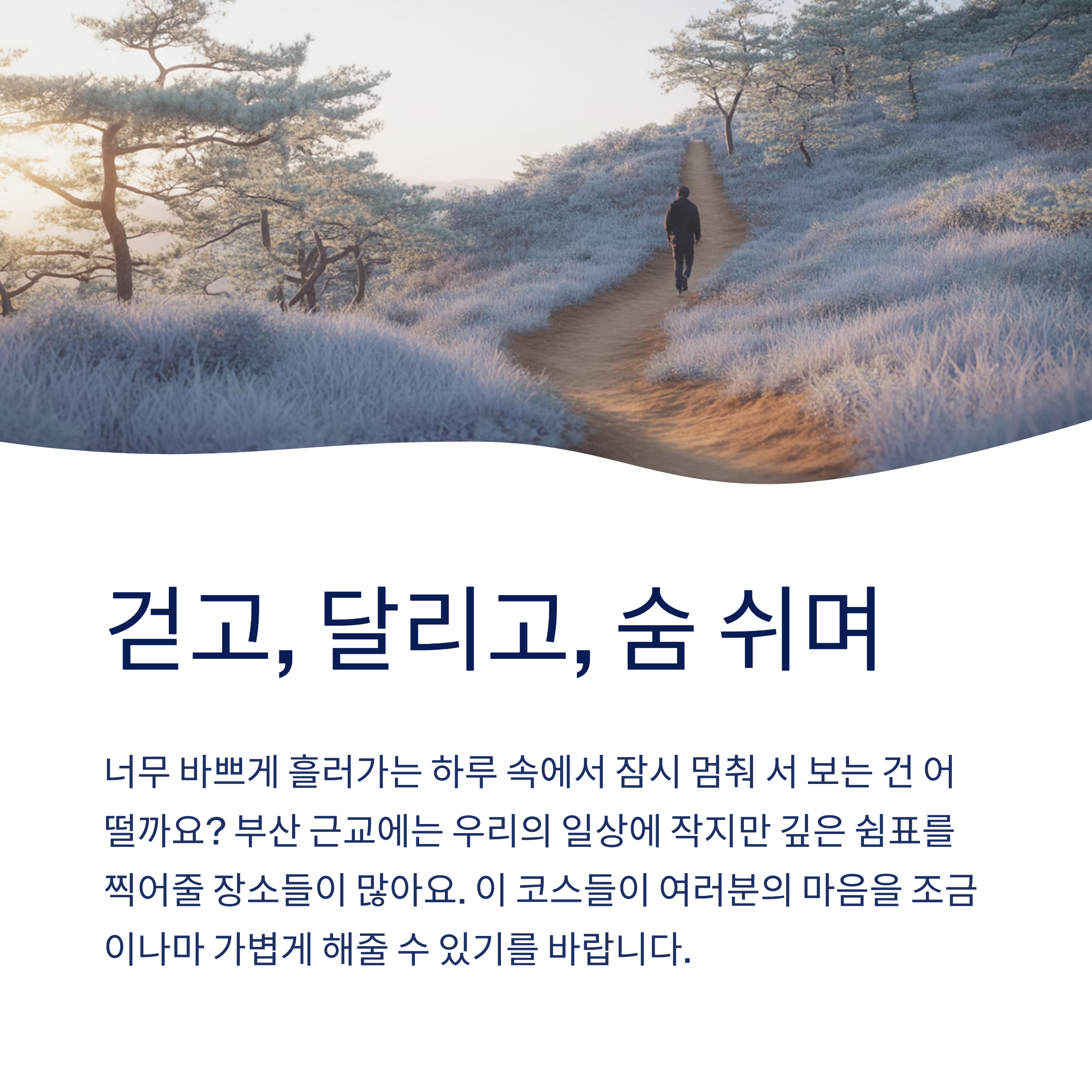 부산 근교 트레킹, 달리기, 산책, 힐링 코스