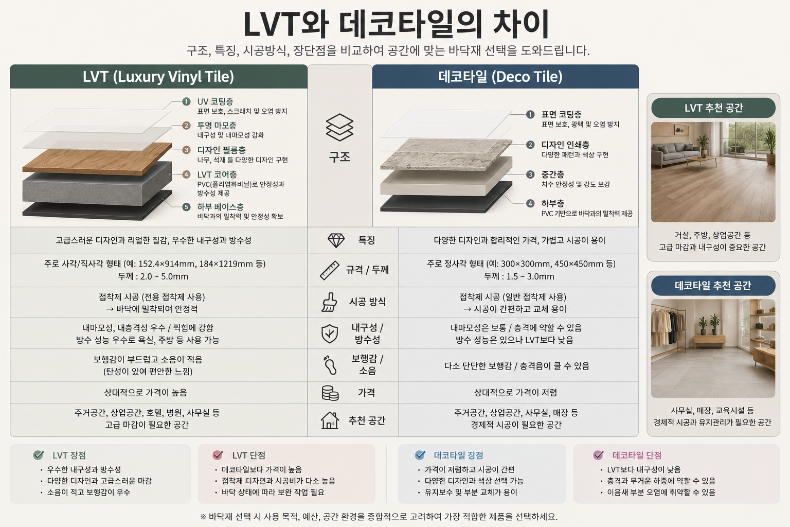 LVT와 데코타일의 차이