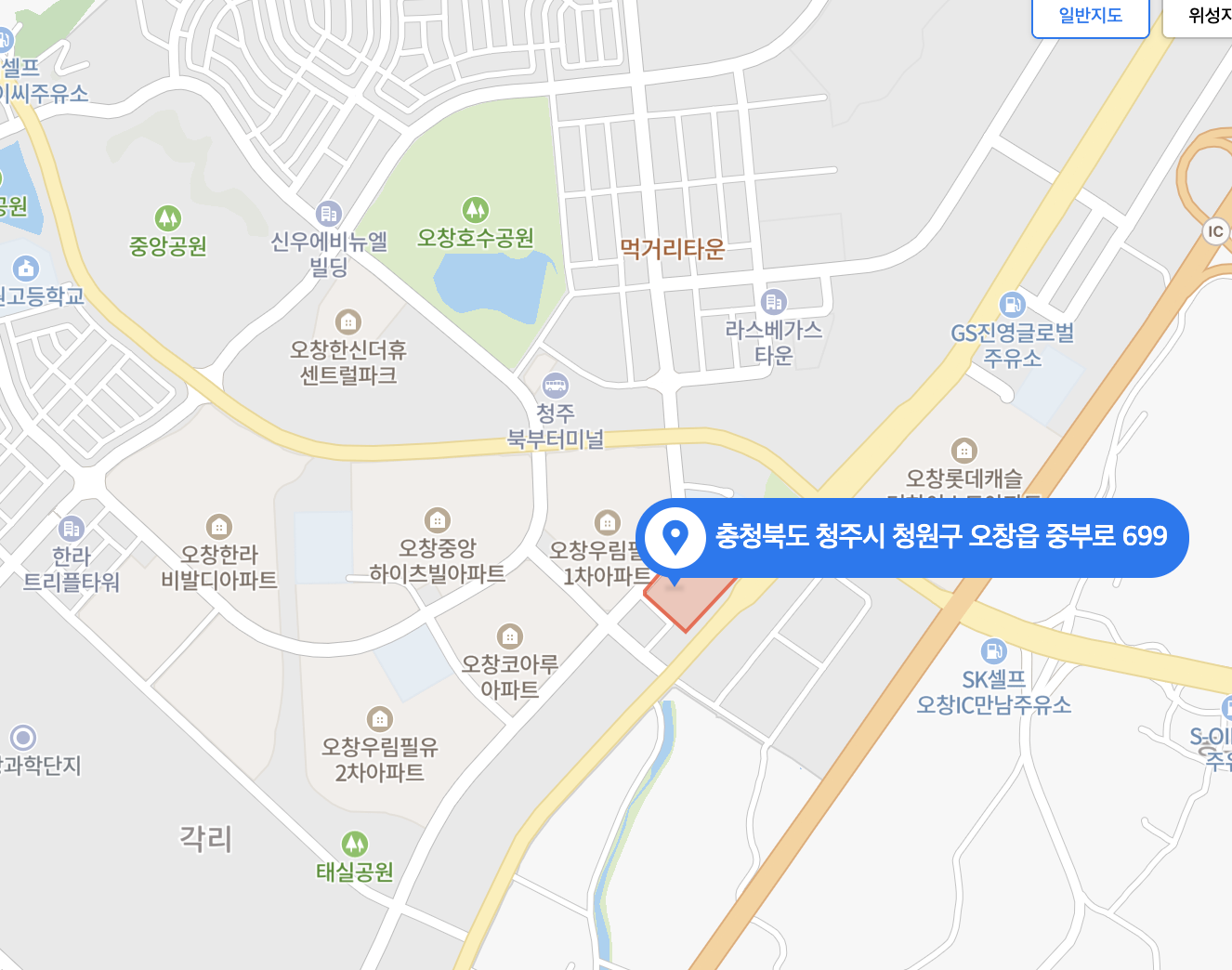 오창 반도유보라 퍼스티지 위치