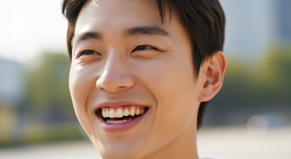 만족 청년 표정