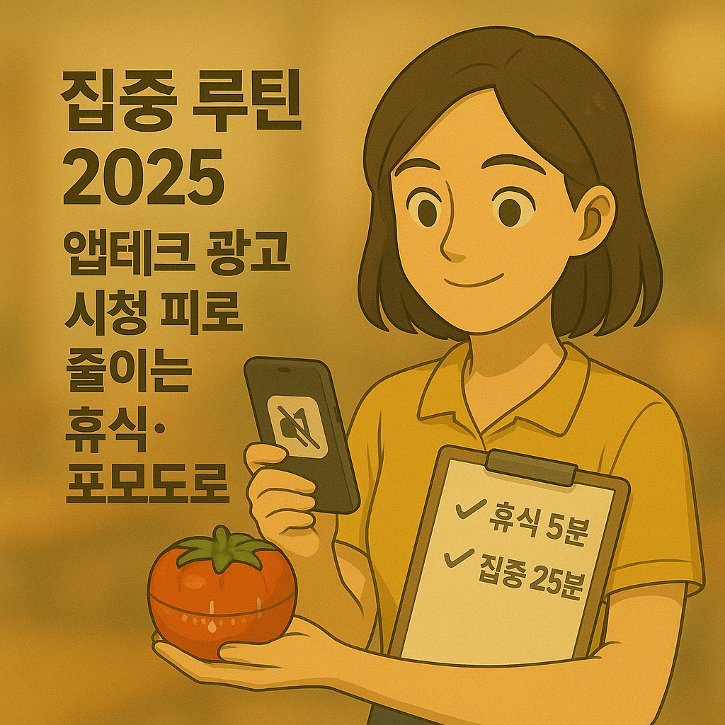 [집중 루틴 2025] 앱테크 광고 시청 피로 줄이는 휴식·포모도로
