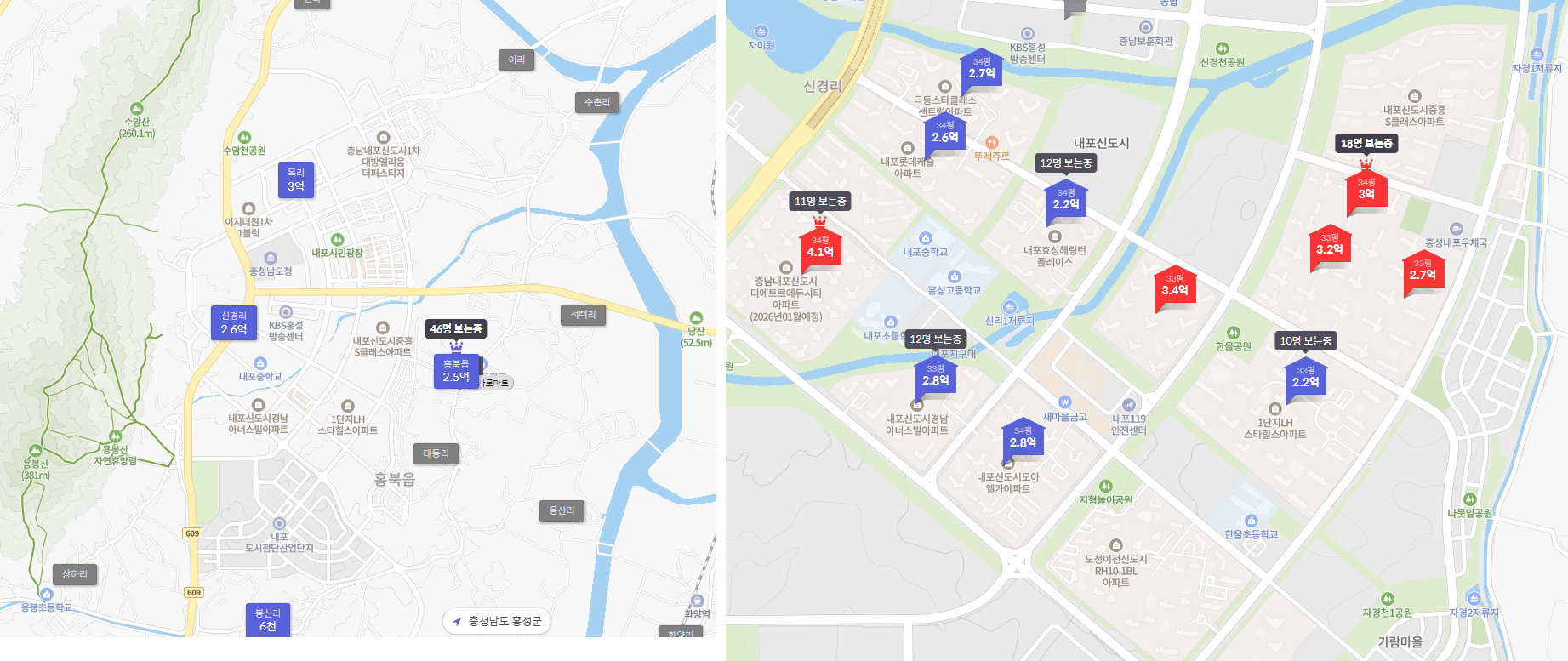 호갱노노 지도 확대