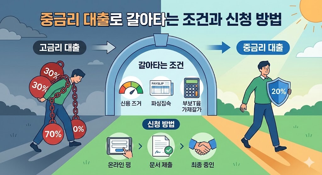 중금리 대출로 갈아타는 조건과 신청 방법