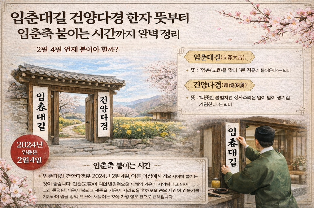 입춘대길 건양다경 한자 뜻부터 입춘축 붙이는 시간까지 완벽 정리