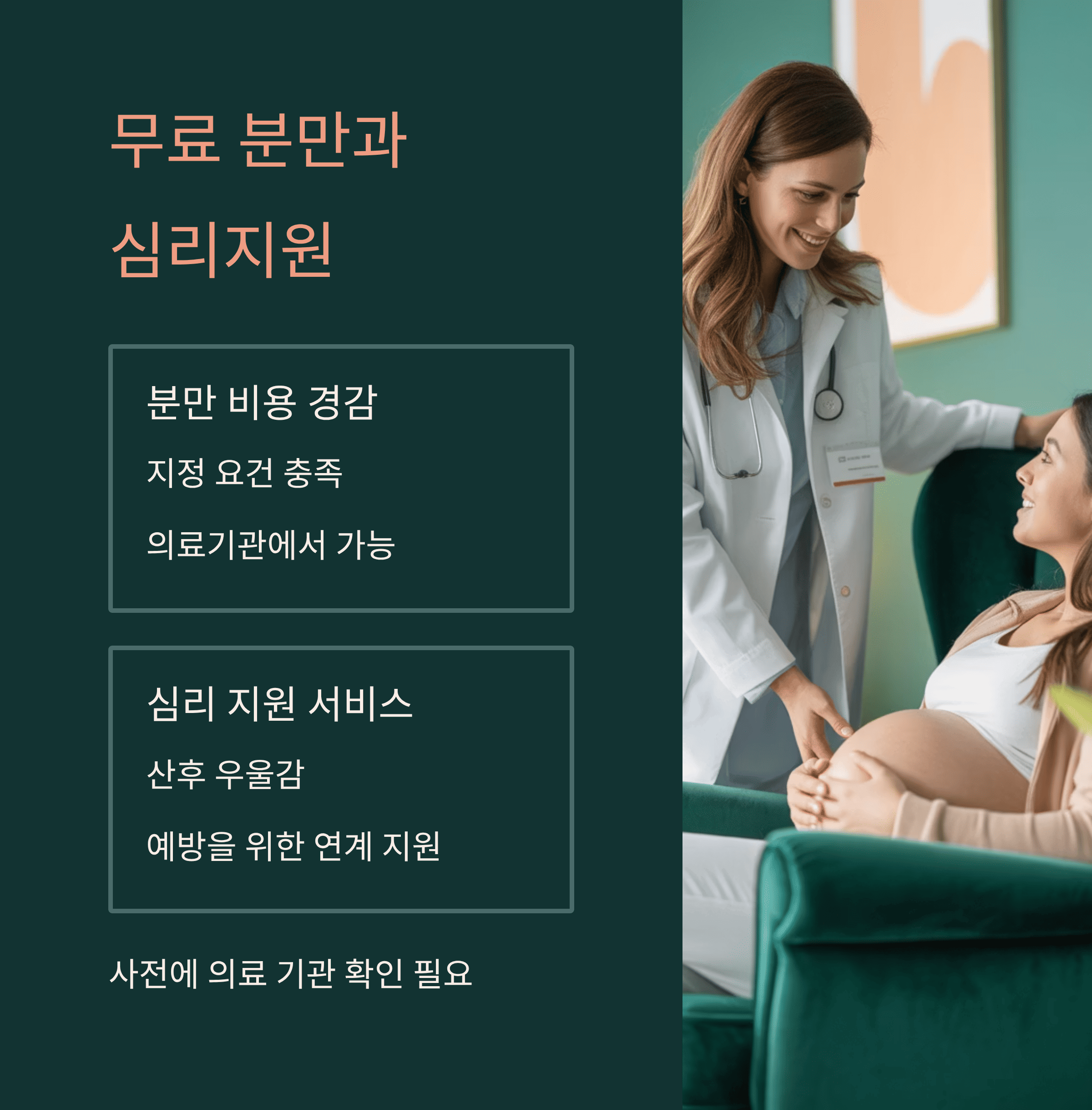 정부 출산 지원금 무료 분만과 심리 지원