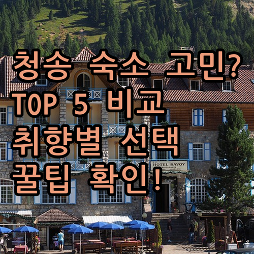 청송 여행 숙소 비교 분석 5곳 위치..