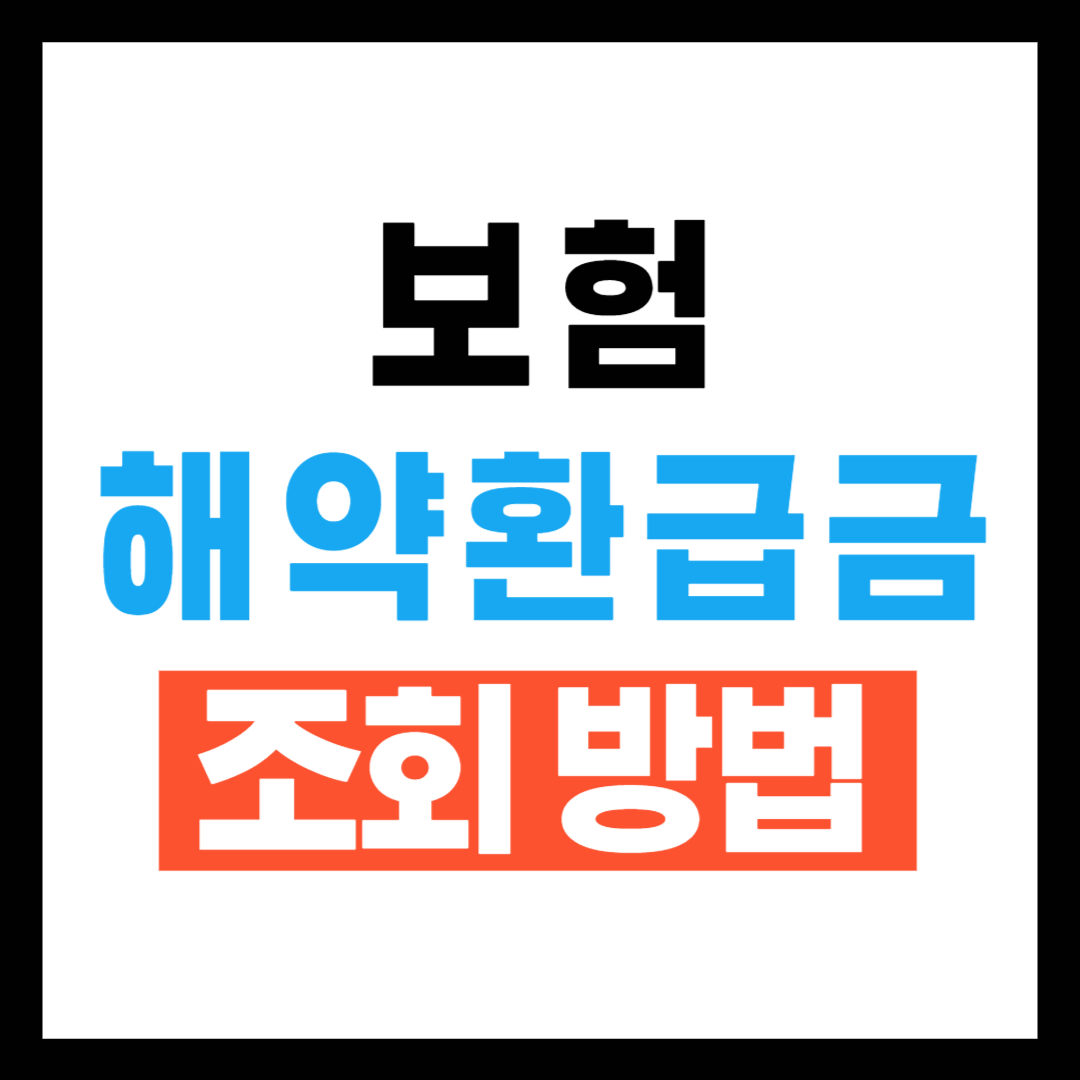 보험 해약환급금 조회방법
