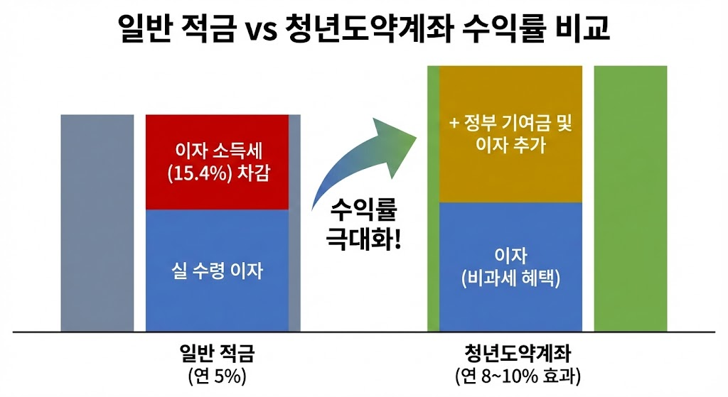 일반 적금 vs 청년도약계좌 수익률 비교