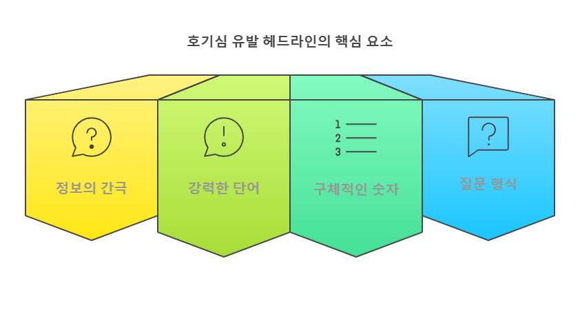 호기심 유발 헤드라인 핵심요소에 대한 인포그래픽