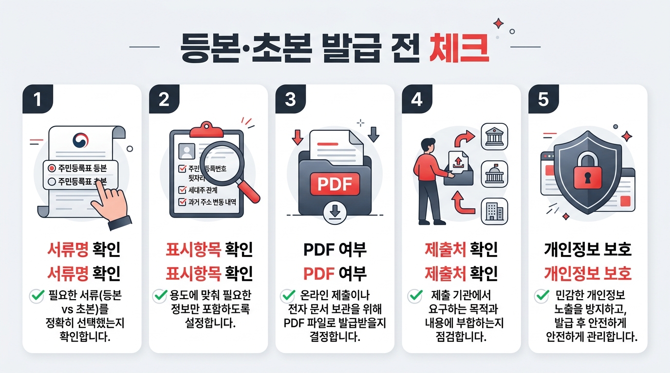 주민등록등본 초본 발급 전 체크리스트