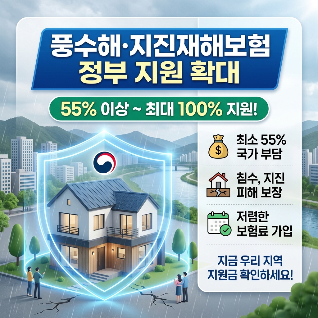 풍수해 지진재해보험 정부지원 및 신청방법 정리