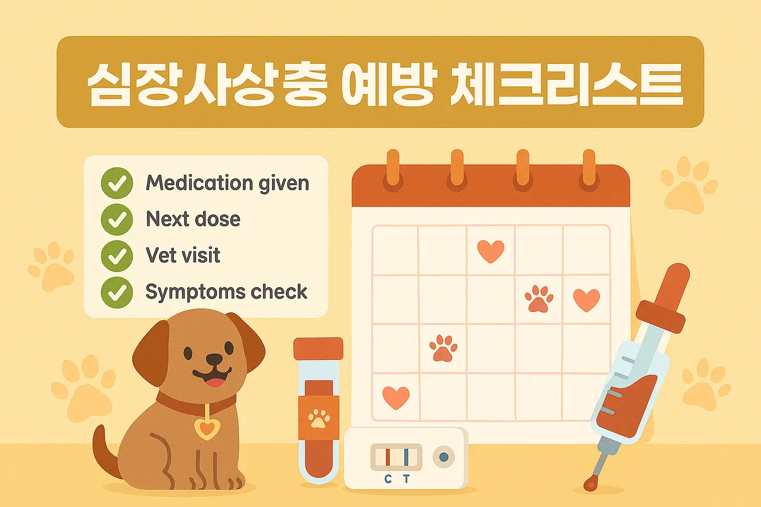 심장사상충 예방 체크리스트 및 달력