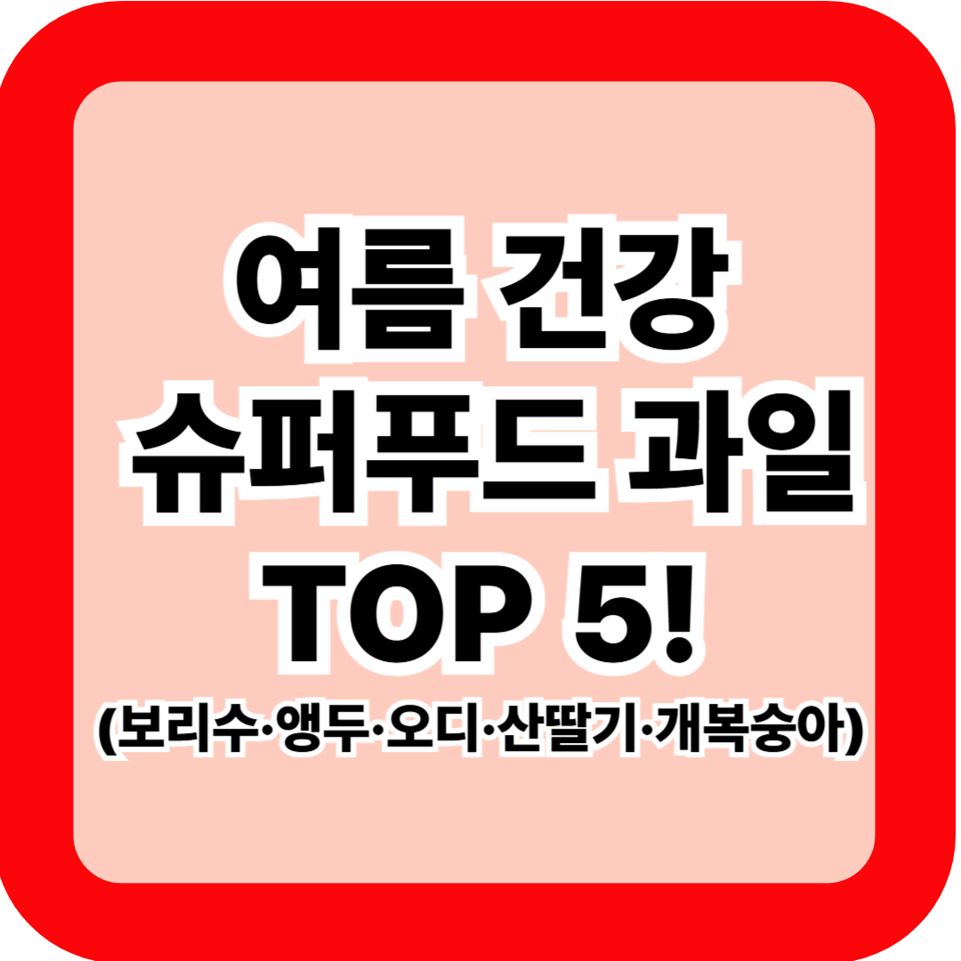 여름 건강 챙기는 슈퍼푸드 과일 TOP 5! 보리수·앵두·오디·산딸기·개복숭아 효능 총정리