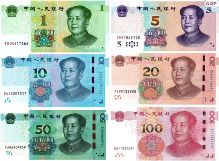 중국 위안화 견양