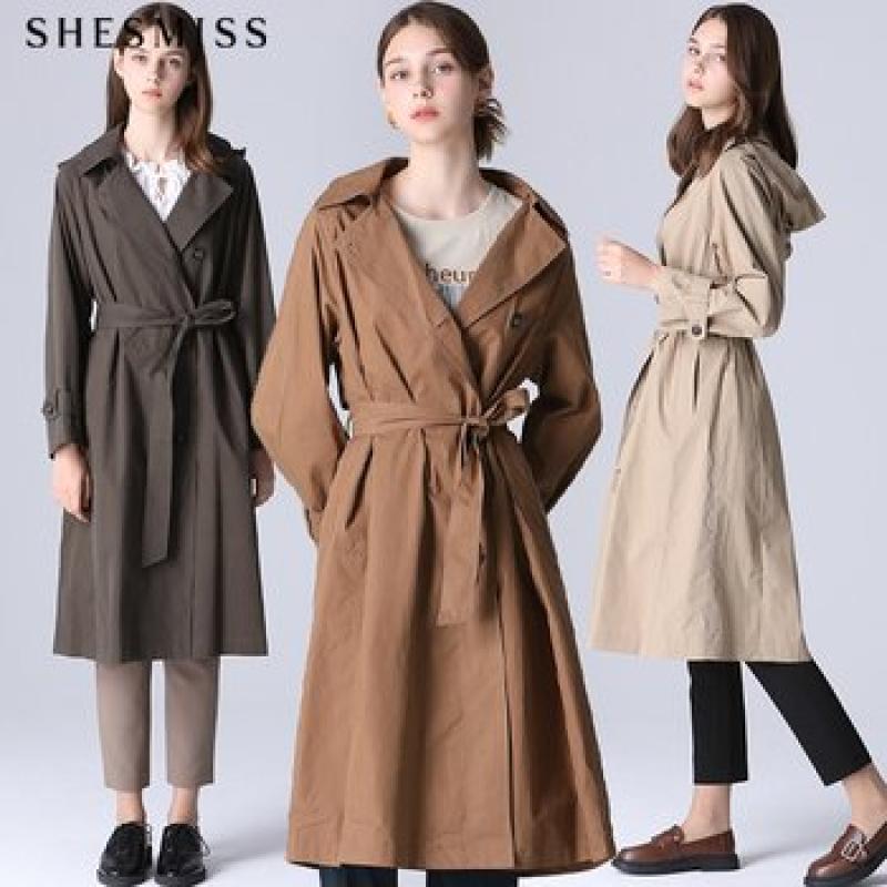 쉬즈미스 벨티드 후드 트렌치 코트