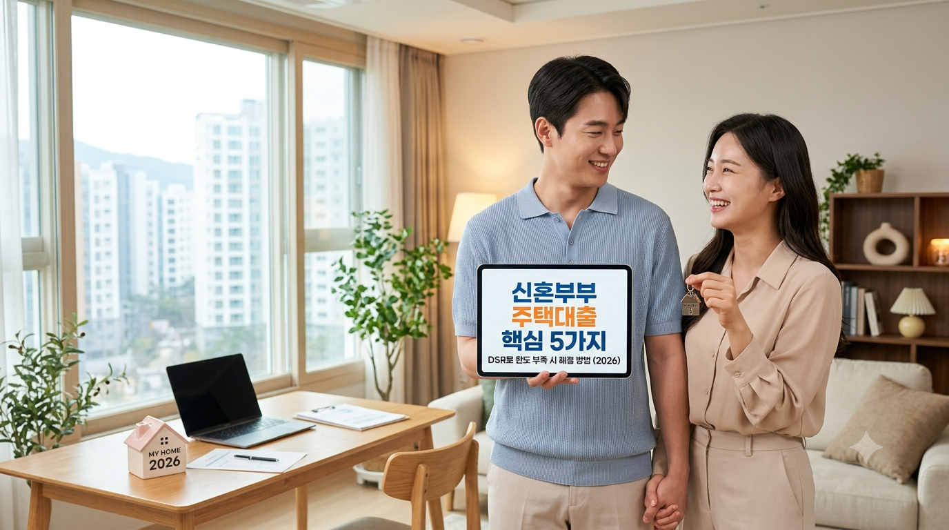 신혼부부 주택대출 핵심 5가지, DSR로 한도 부족 시 해결 방법(2026)