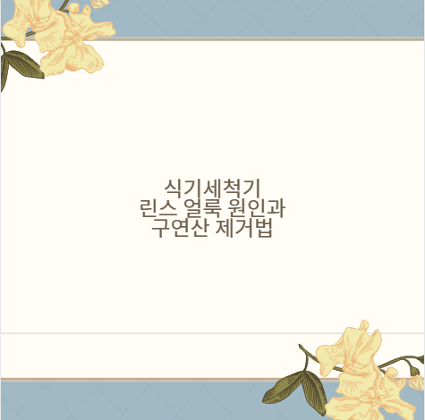 식기세척기 린스 얼룩 원인과 구연산 제거법