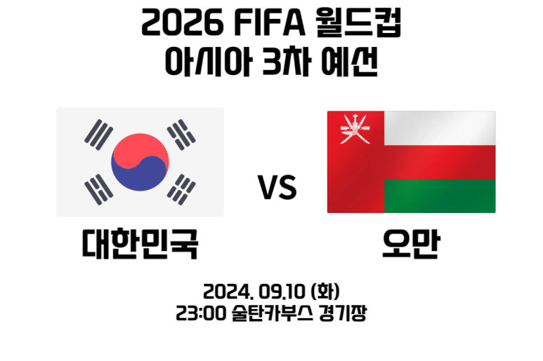 대한민국-오만-축구일정