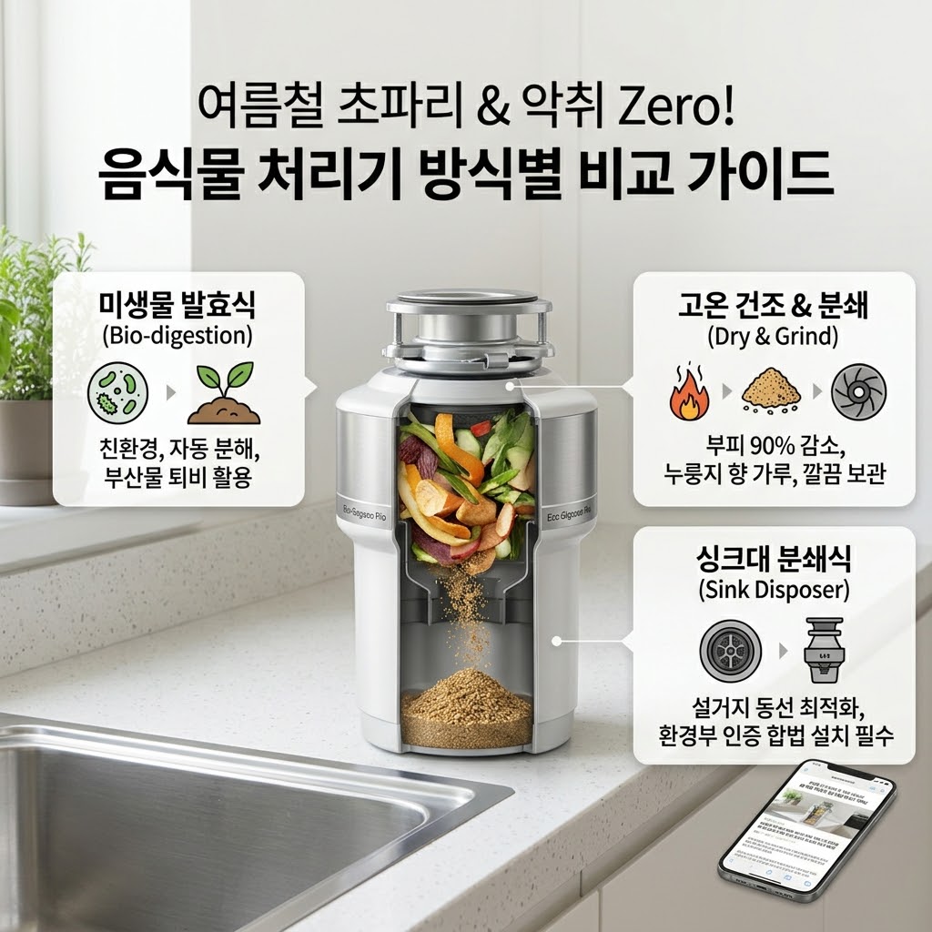 음식물 처리기 방식 비교