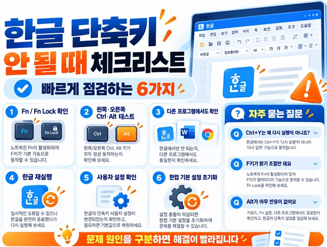 한글 단축키가 안 될 때 해결방법｜F키&middot;Alt&middot;Ctrl 단축키 오류 총정리