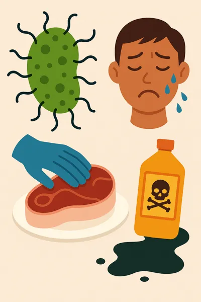 식중독 유발 요인들 그림