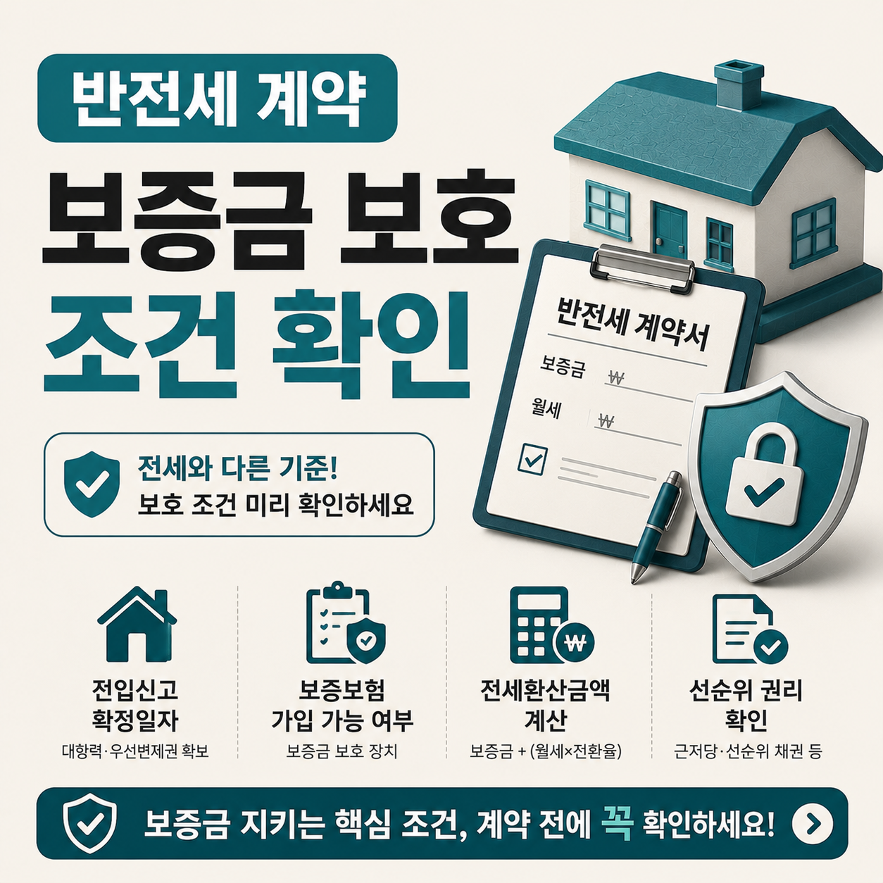 반전세 계약 보증금 보호 조건 확인 기준 안내 이미지