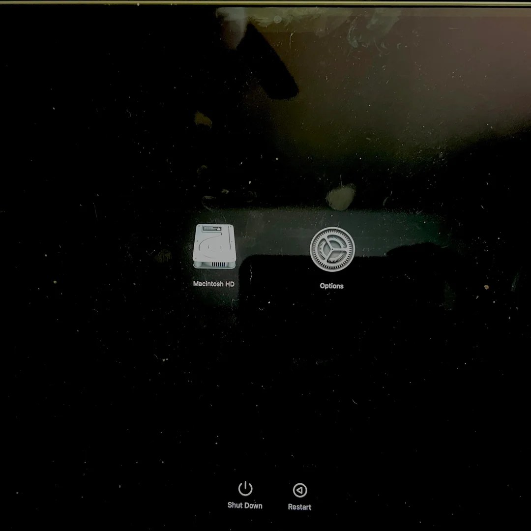 맥 복구 환경에서 터미널 접근이 어려운 상황을 보여주는 예시 이미지