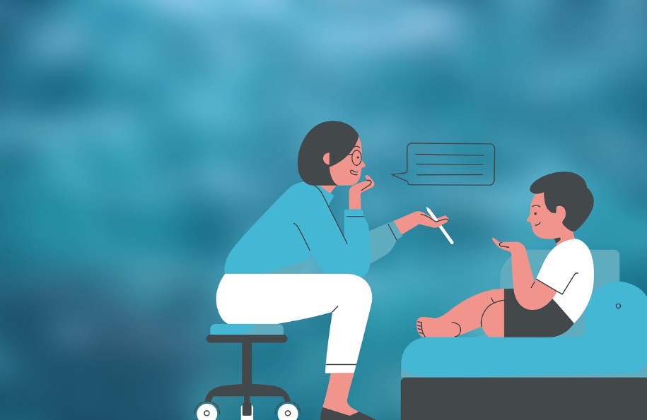 ADHD 아이와 대화하고 있는 엄마