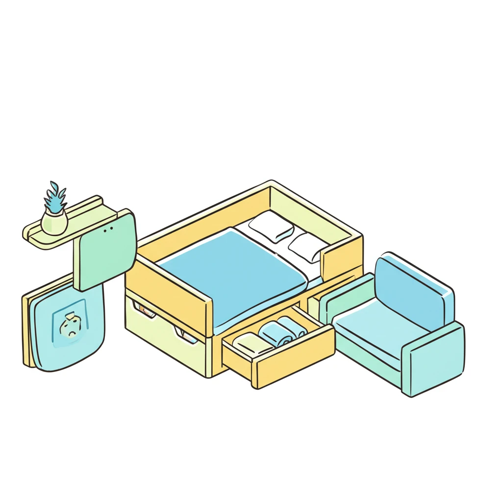 다기능 가구 수직 공간 시각 통일성 ..