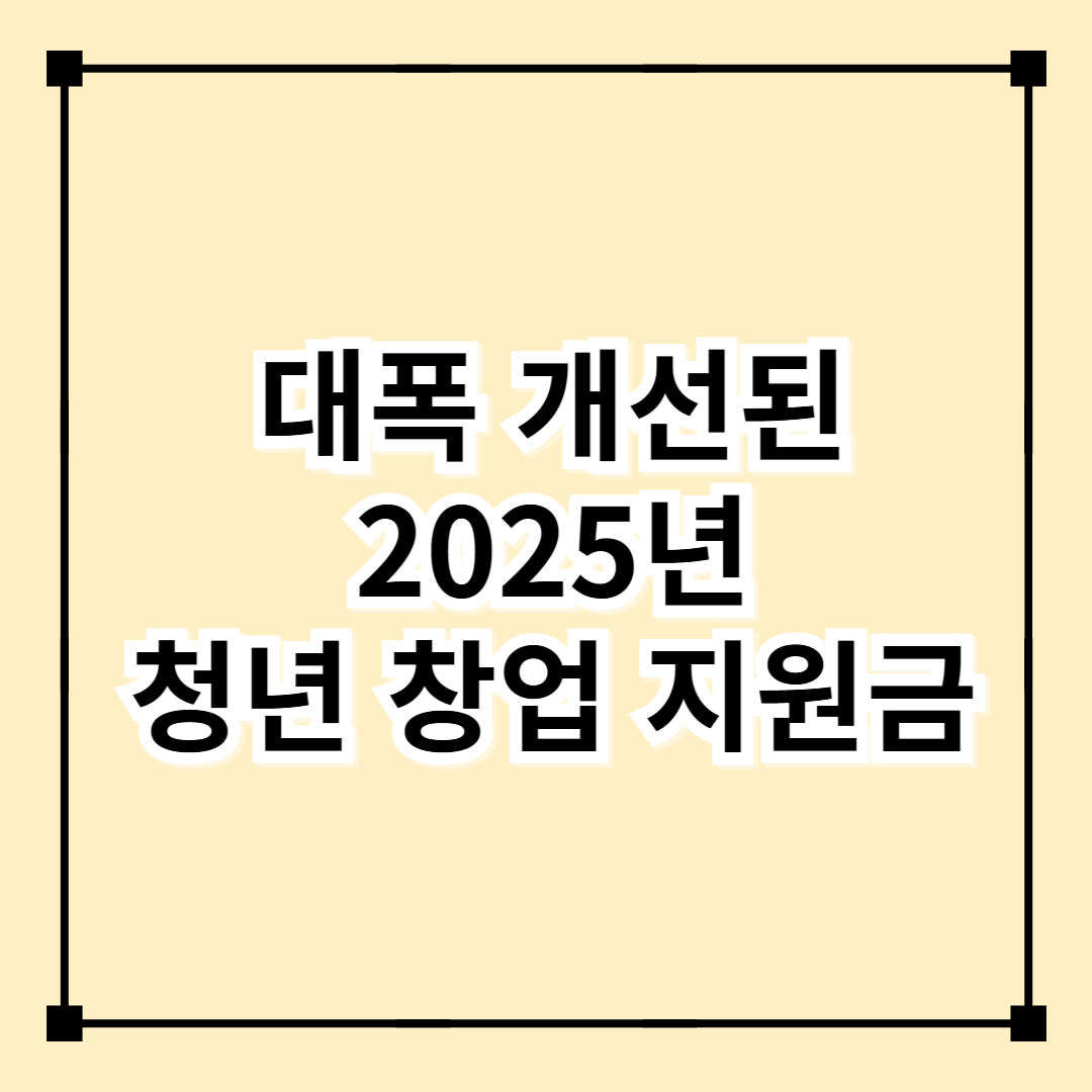 대폭 개선된 2025 청년 창업 지원금