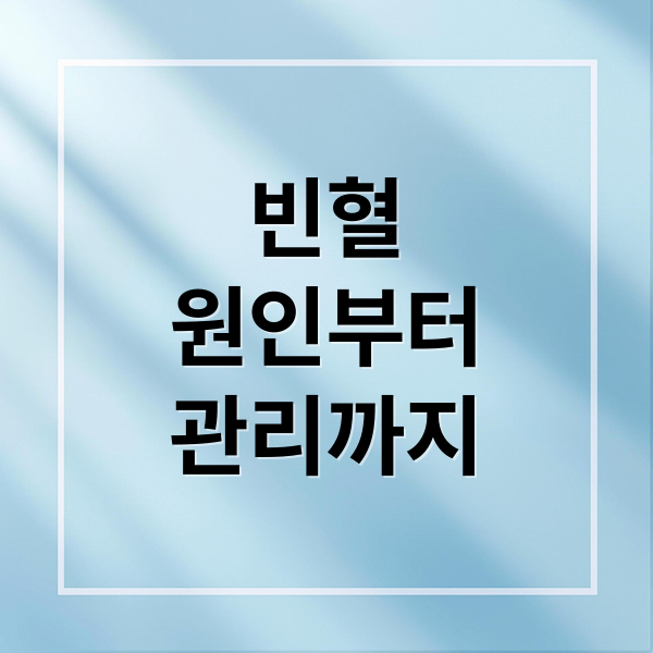 빈혈 완벽 가이드: 원인, 증상, 치료, 예방