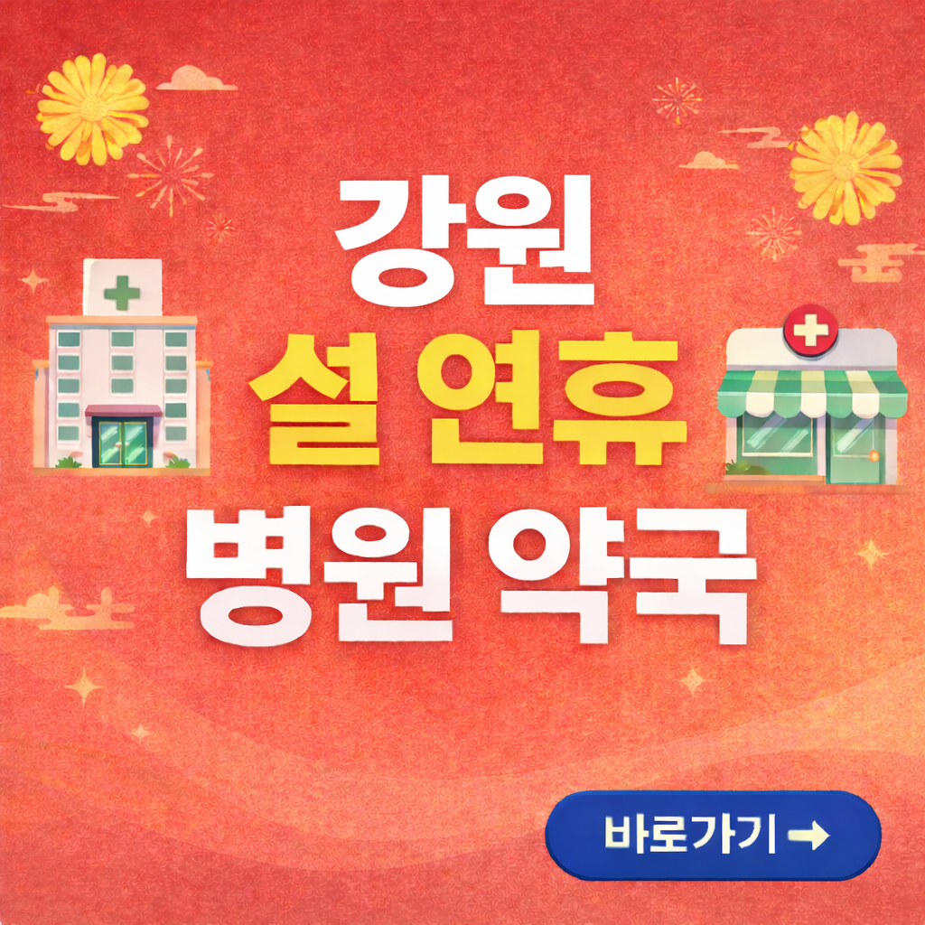 강원 설연휴 병원, 약국 찾기